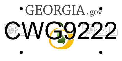 CWG9222 Georgia License Plate