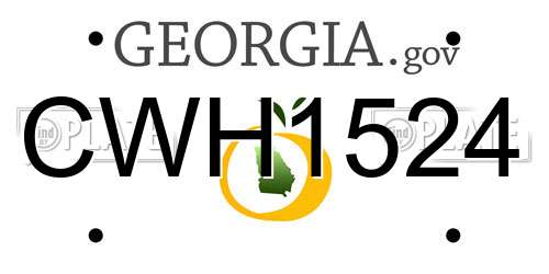 CWH1524 Georgia License Plate