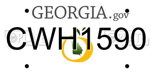CWH1590 Georgia License Plate