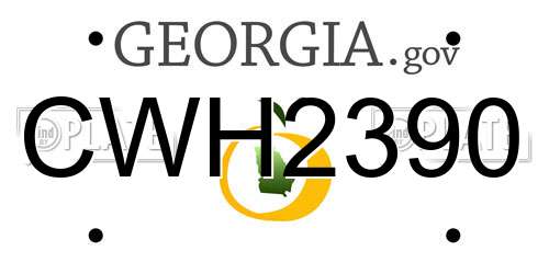 CWH2390 Georgia License Plate