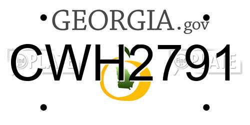 CWH2791 Georgia License Plate