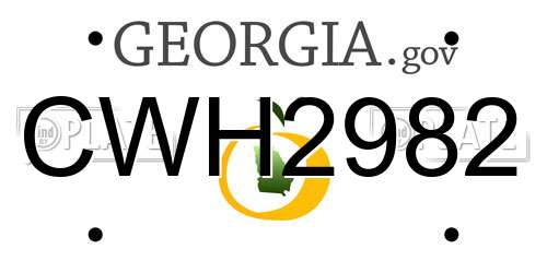 CWH2982 Georgia License Plate