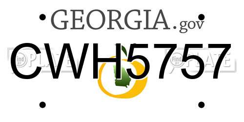 CWH5757 Georgia License Plate