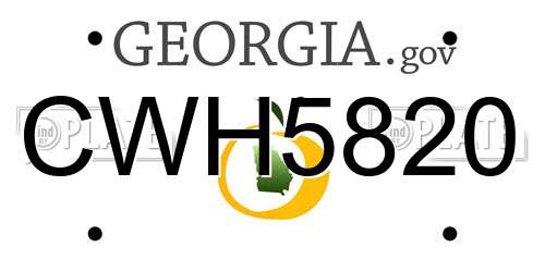 CWH5820 Georgia License Plate