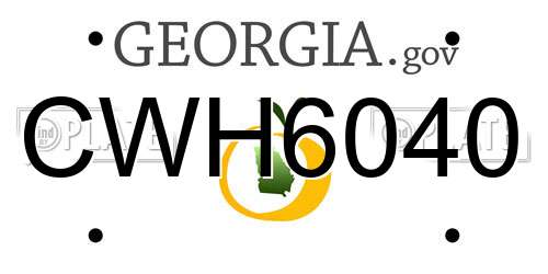 CWH6040 Georgia License Plate