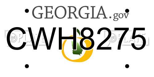 CWH8275 Georgia License Plate