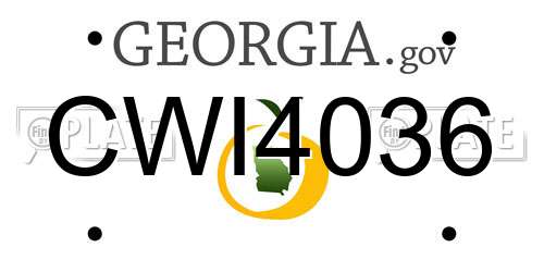 CWI4036 Georgia License Plate