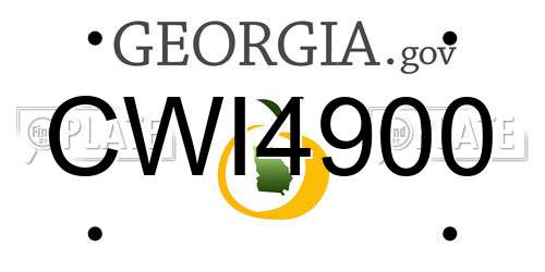 CWI4900 Georgia License Plate