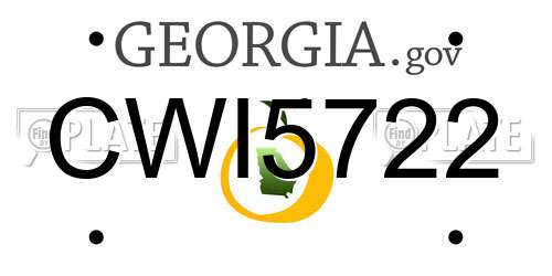 CWI5722 Georgia License Plate