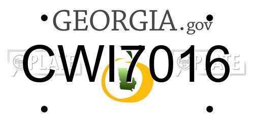 CWI7016 Georgia License Plate