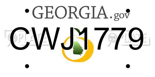 CWJ1779 Georgia License Plate