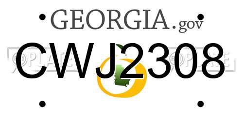 CWJ2308 Georgia License Plate