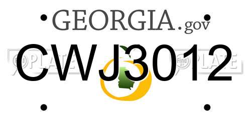 CWJ3012 Georgia License Plate