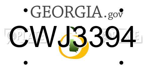 CWJ3394 Georgia License Plate