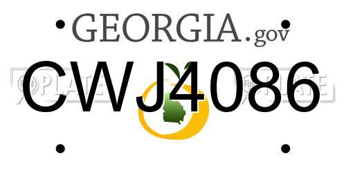 CWJ4086 Georgia License Plate