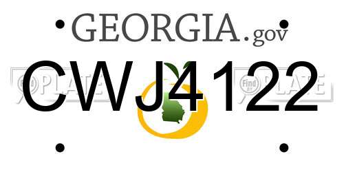 CWJ4122 Georgia License Plate