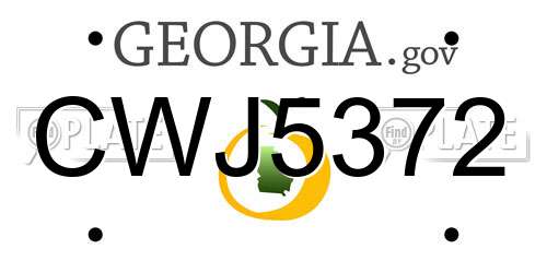 CWJ5372 Georgia License Plate