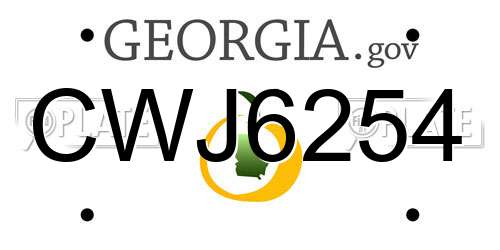 CWJ6254 Georgia License Plate