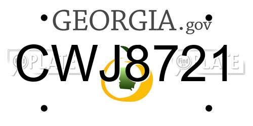 CWJ8721 Georgia License Plate