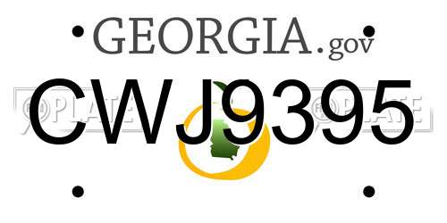 CWJ9395 Georgia License Plate