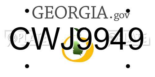 CWJ9949 Georgia License Plate