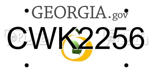 CWK2256 Georgia License Plate