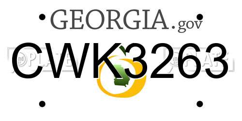 CWK3263 Georgia License Plate