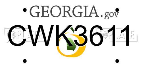 CWK3611 Georgia License Plate