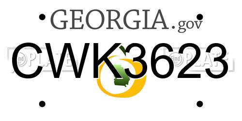 CWK3623 Georgia License Plate