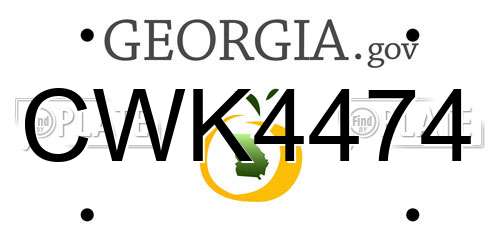 CWK4474 Georgia License Plate