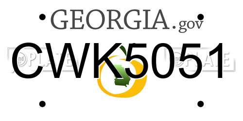 CWK5051 Georgia License Plate