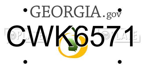 CWK6571 Georgia License Plate
