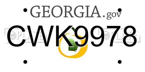 CWK9978 Georgia License Plate