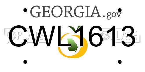 CWL1613 Georgia License Plate