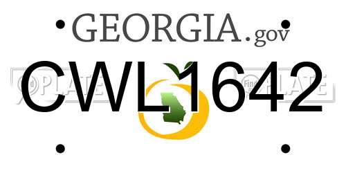 CWL1642 Georgia License Plate