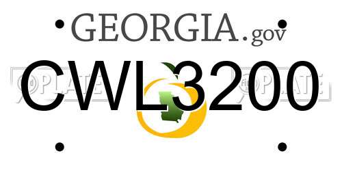 CWL3200 Georgia License Plate