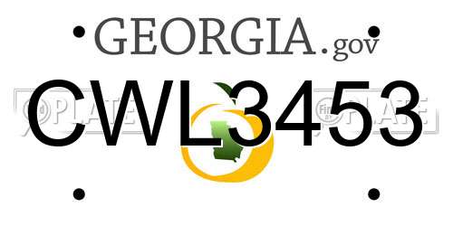 CWL3453 Georgia License Plate