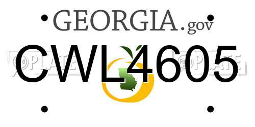 CWL4605 Georgia License Plate