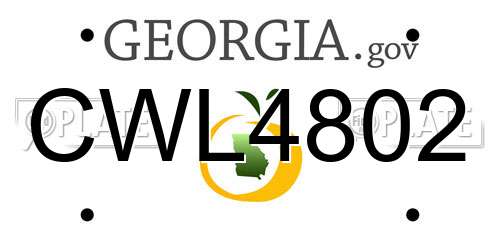 CWL4802 Georgia License Plate