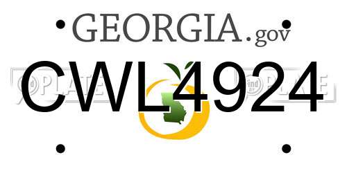 CWL4924 Georgia License Plate