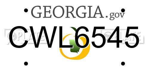 CWL6545 Georgia License Plate