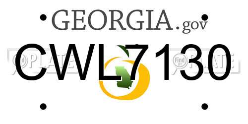 CWL7130 Georgia License Plate