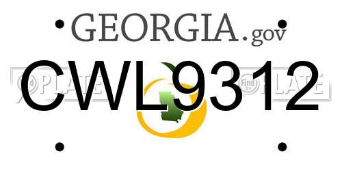 CWL9312 Georgia License Plate