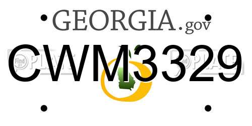 CWM3329 Georgia License Plate