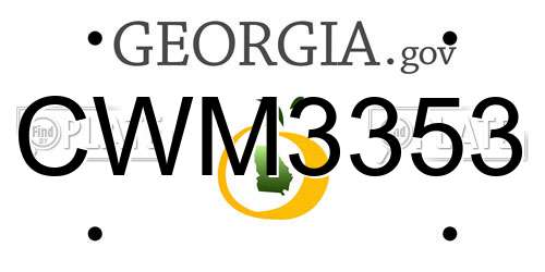 CWM3353 Georgia License Plate