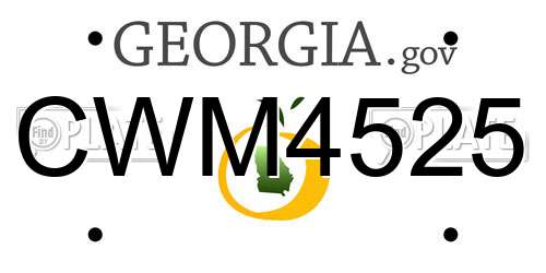 CWM4525 Georgia License Plate