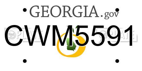 CWM5591 Georgia License Plate