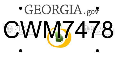CWM7478 Georgia License Plate
