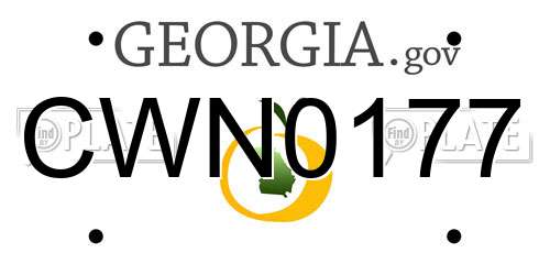 CWN0177 Georgia License Plate