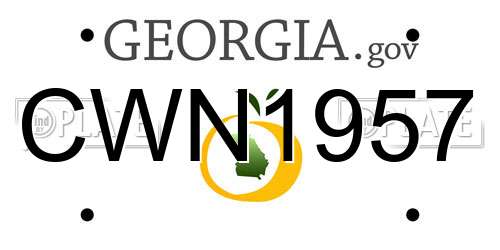 CWN1957 Georgia License Plate
